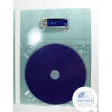 Дигипак DVD для диска с креплением, usb-flash и карманом под брошюру
